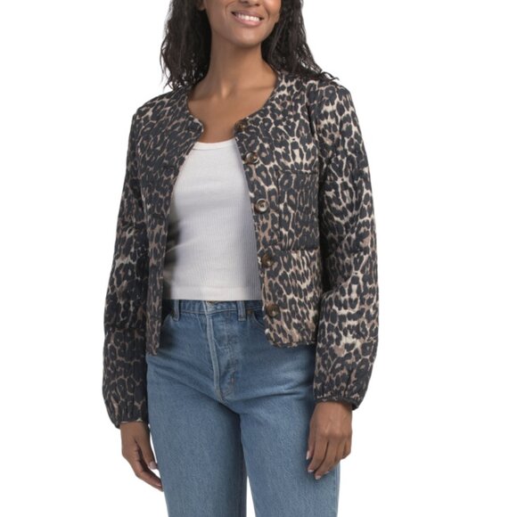 RACHEL ZOE Brown/black Multi Solid And Printed Reversible Button Up Jacket - Picture 1 of 2